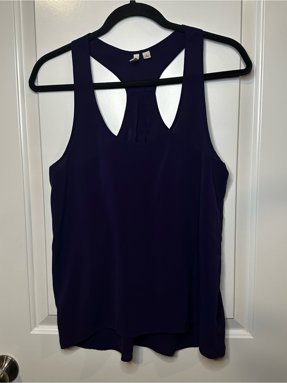 Frenchi by Nordstrom Drapey Racerback Tank Top |Medium |Navy Blue